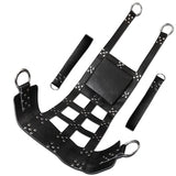 Eslinga sexual web de cuero genuino hecha a mano, columpio sexual de cuero con estribos, eslinga de esclavitud de servicio pesado, sumisa, silla para adultos, hamaca BDSM