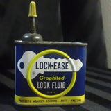 Vintage Advertising - Lock-Ease Graphited Lock Fluid 4 oz. Tin Litho Oil Can - (c)1948
