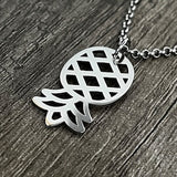 Swingers Upside Down Pineapple Necklace, Pendant, Swingers Symbol, Stainless steel, 30mm and 25mm options - CUSTOM LENGTH CHAIN