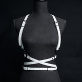 Handmade Genuine White Leather Wraparound Harness - Versatile and Unique
