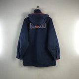 Vintage 90s Mobil Lubricants Casual Motorsports Racing Menswear Performance Long Rugged Outfits Fashion Bombers windbreaker jacket Blue M