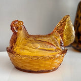 Vintage Mosser Glass 8.5" Hen on Nest, Scented Soy Candle