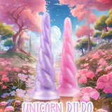 Pearlescent Uni Horn Dildo | Twisting Fantasy Silicone Dildo | Geeky Sex Toys