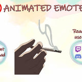 Animated Smoking man Twitch Discord Sub Cartoon Emote Subscribers Green Emoji/Cringe puff/Smoke cigarette/Depressed sad/ Hand fume sigar omg