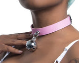 Kitty Bell Collar - Leather cute bondage kitten petplay choker  - 24049