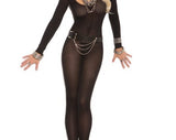 Long Sleeve Opaque Black Bodystocking