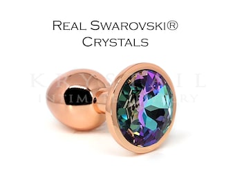 Rose Gold Butt Plug Jewel with Swarovski Light Vitrail Crystal  