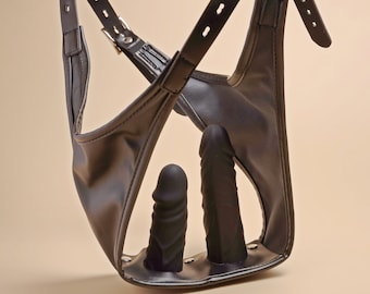 Double Inflatable Dildo Latex Panties, BDSM Bondage Gear