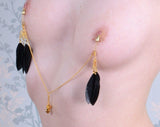 khalesex Erotic jewelry for nipples with feathers. Mature.