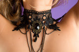 khalesex Gothic choker collar. Submissive woman nipple necklace. Mature.