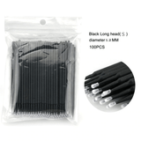 Khalesexx 100Pcs Disposable MicroBrush Eyelashes Extension Individual Lash Removing Swab