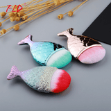 Khalesexx 1Pcs Professional Mermaid Shape Makeup Brush Foundation Cosmetic Fish Brush