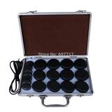 Khalesexx 20pcs Massage Rock Stones Basalt Lava SPA Body Massager + Heater Box Case Set