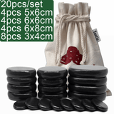 20pcs/set Hot stone massage body massage stone set Salon SPA with thick canvas bag