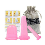 Conjunto de copos de corpo de silicone 3 peças para rosto, pescoço, costas, olhos, massagem, latas a vácuo 