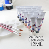 Khalesexx Acrylic Paints set for Painting Textile Fabric Art with 3 Brushes & 1 Palette