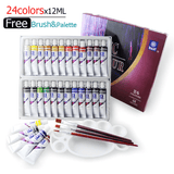 Khalesexx Acrylic Paints set for Painting Textile Fabric Art with 3 Brushes & 1 Palette