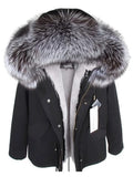 MMK real fur coat new fashion fox fur collar winter women's clothing Removable thickened jacket Short pike coat