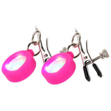 Khalesexx Charmed Silicone Light Up Nipple Clamps in Pink