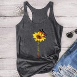 Butterfly Sunflower Never Give Up Print Tanks Tops Women 2023 Summer Sleeveless Graphic Femme Female Casual Tanks Ropa De Mujer