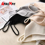 GareMay, camiseta de punto con tirantes finos para mujer, camisola con cuello de pico y cuello Halter, camisetas sin mangas de punto informales básicas para mujer, camisetas sin mangas de verano para mujer