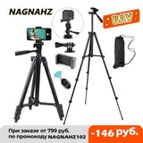 Khalesexx Electronic Nagnahz Phone Tripod Stand 40inch Universal Photography for Gopro iPhone Samsung Xiaomi Huawei Phone Aluminum Travel Tripode Par