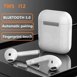 Original I12 Tws Stereo Wireless 5.0 Bluetooth Earphone Earbuds Headset with Charging Box for IPhone Android Xiaomi Smartphones