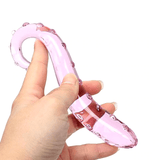 Khalesexx Hippocampus Shape Pink Glass Dildo Penis Cock Anal Plug Adult Sex Toys Female