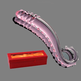 Khalesexx Hippocampus Shape Pink Glass Dildo Penis Cock Anal Plug Adult Sex Toys Female