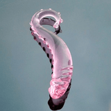 Khalesexx Hippocampus Shape Pink Glass Dildo Penis Cock Anal Plug Adult Sex Toys Female