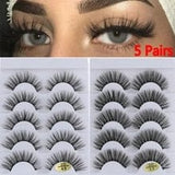 Khalesexx Lashes 6 Pairs 3D Faux Mink Hair False Eyelashes Wispies Fluffies Drama Eyelashes Natural Long Soft Handmade Cruelty-free Black Lashes