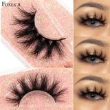 FOXESJI Maquillaje Pestañas 3D Mink Lashes Fluffy Soft Wispy Natural Cross Extensión de pestañas Pestañas reutilizables Mink Pestañas postizas