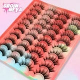 GROINNEYA Pestañas 3D Mink Lashes Fluffy Soft Wispy Natural Cross Extensión de pestañas Pestañas reutilizables Mink Pestañas postizas Maquillaje