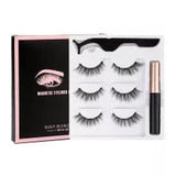 Magnetic Eyelashes 3D Mink Eyelashes Makeup Magnetic Lashes Eyeliner Tweezers Set Natural False Lashes Short Faux Cils