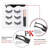 Khalesexx Lashes Magnetic Eyelashes 3D Mink Eyelashes Makeup Magnetic Lashes Eyeliner Tweezers Set Natural False Lashes Short Faux Cils