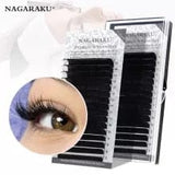 NAGARAKU Fast Ship 16rows/case 7~25mm mix premium natural synthetic mink individual eyelash extension makeup maquiagem cilios