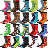 Khalesexx MenU High Quality Combed Cotton Socks food Pattern Long Tube Funny Happy Men Socks Novelty Skateboard Crew Casual Crazy Socks