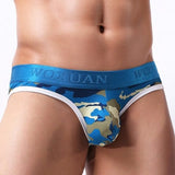 Cueca Masculina Camuflada Cintura Baixa U ​​Convexa Cueca Respirável Masculina Cueca Calcinha Sexy Calzoncillos