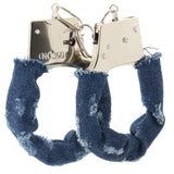 Khalesexx Ouch! Denim Style Metal Hand Cuffs in Blue
