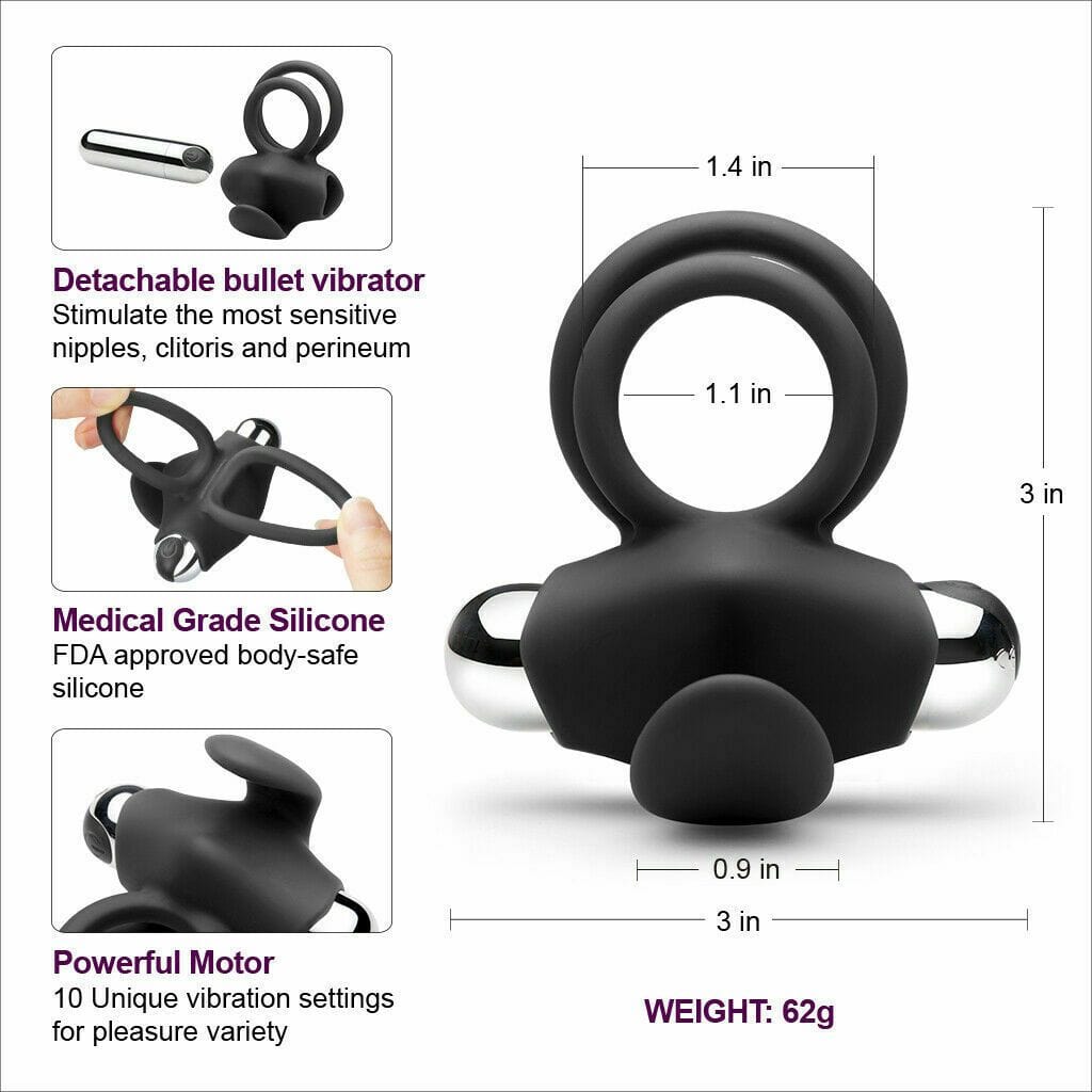 Rechargeable 10 Vibrating Penis Cock Ring Enhancer Adult Sex-toy for Men  Couples | Pornhint