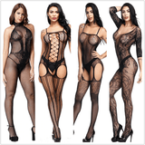 Khalesexx Sexy lingerie Teddies Bodysuits hot Erotic lingerie open crotch elasticity mesh