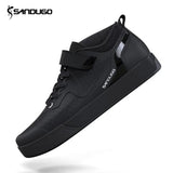 Zapatos de ciclismo de montaña para hombre Pedales planos MTB SPD Downhill Enduro Shoes, compatibles con todos los pedales planos y de 2 pernos