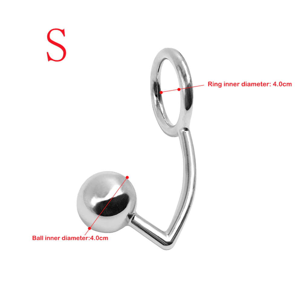 Stainless Steel Butt Plug Ball Hole Anal Hook With Penis Cock Ring Metal Sex  Toy | Pornhint