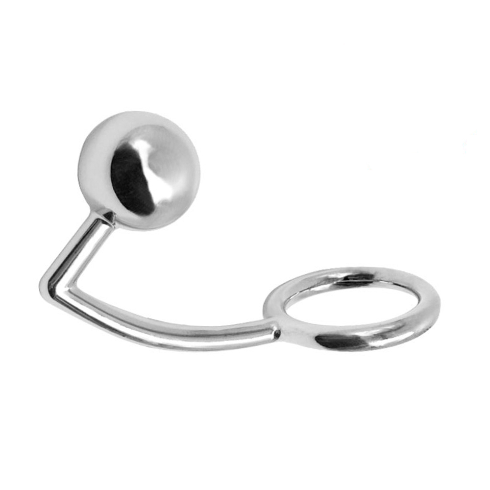 Stainless Steel Butt Plug Ball Hole Anal Hook With Penis Cock Ring Metal Sex  Toy | Pornhint