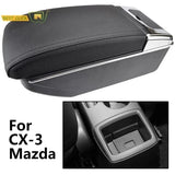 Reposabrazos de coche para Mazda CX-3, portavasos con reposabrazos doble, 2015 - 2023, caja de consola central de cuero 2016 2017 CX3 CX 4