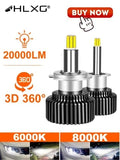 H1 H7 LED 360 H4 20000LM HB3 HB4 9012 HIR2 Led H11 H8 9006 9005 Car Headlight Bulb diode Fog Lamps for auto 6000K 8000K 12V HLXG