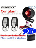 M8115 12V Car Alarm System One Way Vehicle Burglar Alarm Security Protection & 2 Remote Control Auto Burglar Universal car part