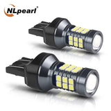 NLpearl 2x T20 LED 7440 WY21W W21W bombillas Led 7443 W21/5W Led T20 Super brillante 3030SMD luz de marcha atrás para lámpara de señal de coche