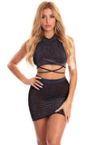 Midnight Sun 2pc Black Skirt Set - Khalesexx