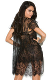 Raven Black Lace Babydoll and Robe - Pornhint